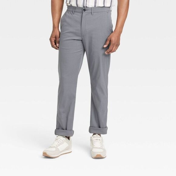 Goodfellow & Co Mens Slim Straight Chino Pants Qui Thundering Gray - Picture 1 of 3